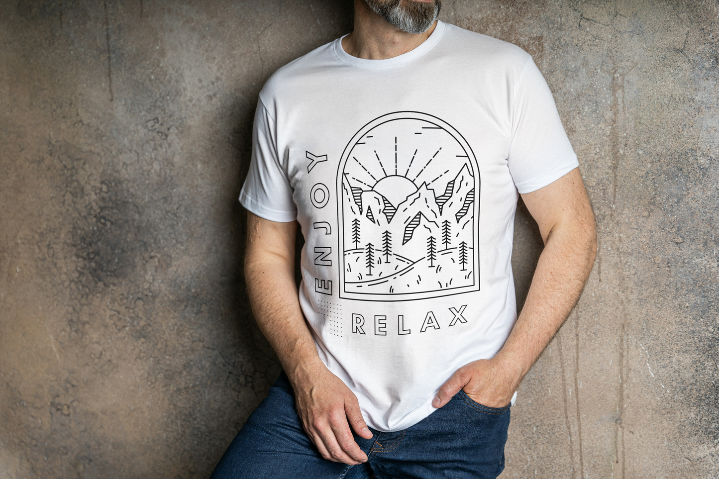 Enjoy and Relax Classic Round Neck T-Shirt