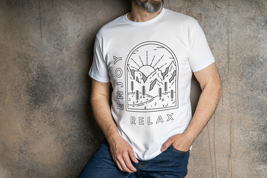 Enjoy and Relax Classic Round Neck T-Shirt