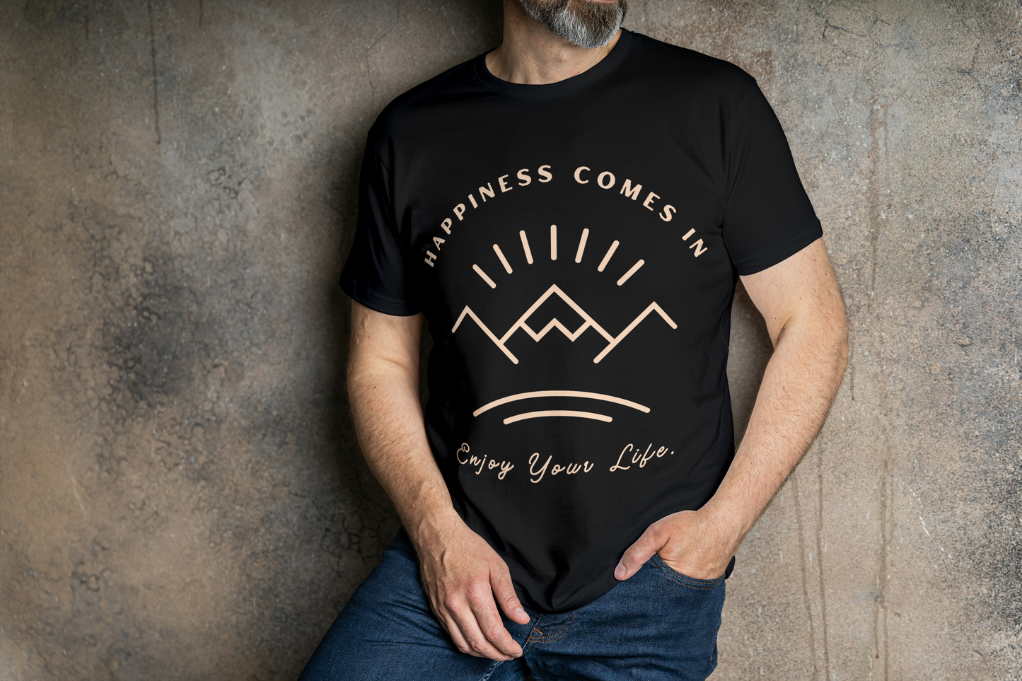 Happiness Comes In  – Round Neck Tee